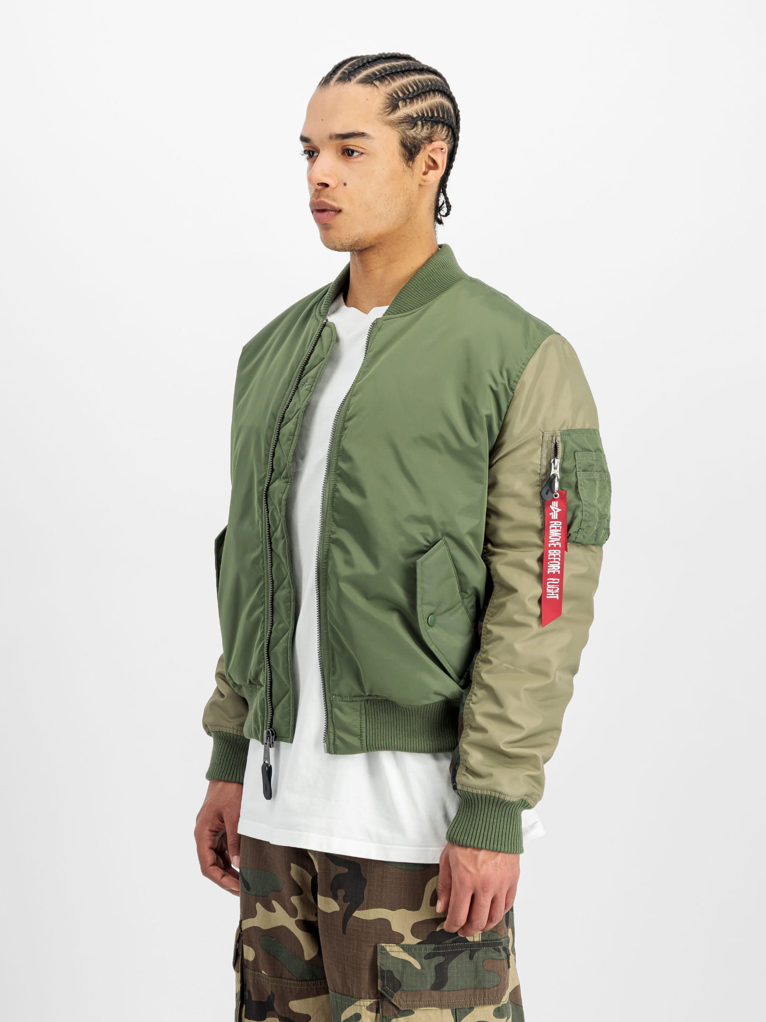 Alpha Industries Bomberka MA-1 Camo Back Embroidery (258120) sage